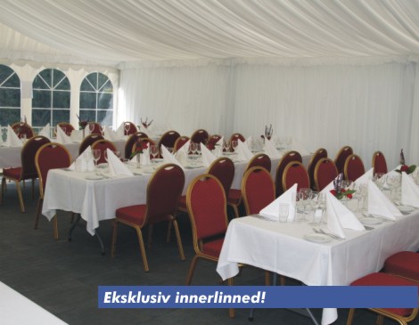 Telt i haven, borde inde i telt- www.aamands.dk